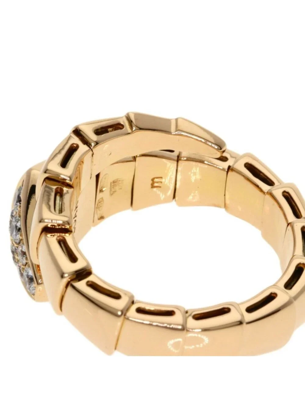 Bvlgari Serpenti Viper Diamond M Ring 18K Pink Gold